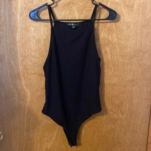 XL ribbed black bodysuit